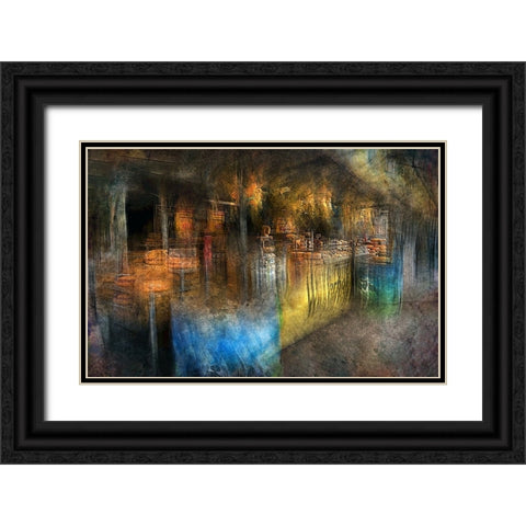 Typical Dutch Black Ornate Wood Framed Art Print with Double Matting by Van Der, Jan