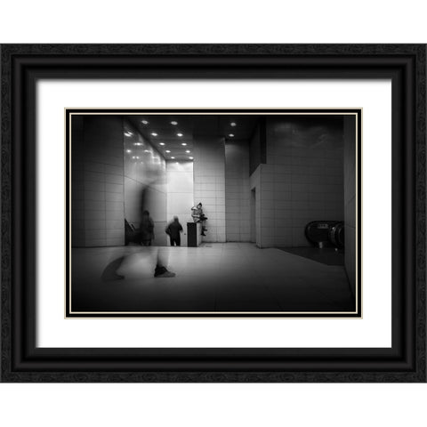 Passerby Black Ornate Wood Framed Art Print with Double Matting by Bahmani, Mitra