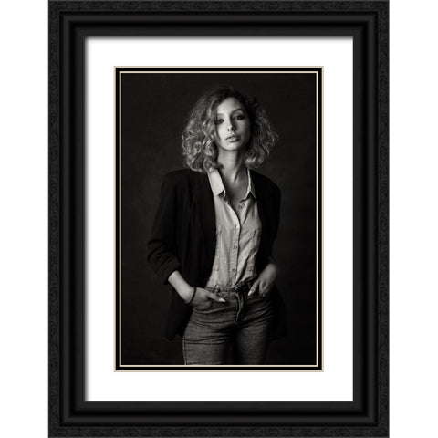 Nadin Black Ornate Wood Framed Art Print with Double Matting by Rise, Zachar