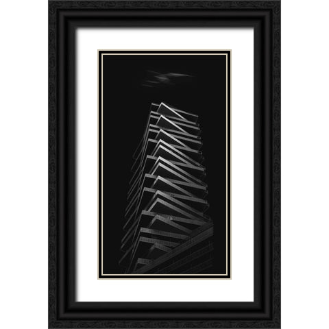 Zigzag Black Ornate Wood Framed Art Print with Double Matting by And Hongchao, Gu