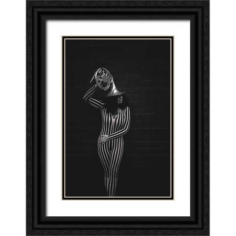 Music Black Ornate Wood Framed Art Print with Double Matting by Zvagina, Dzintra