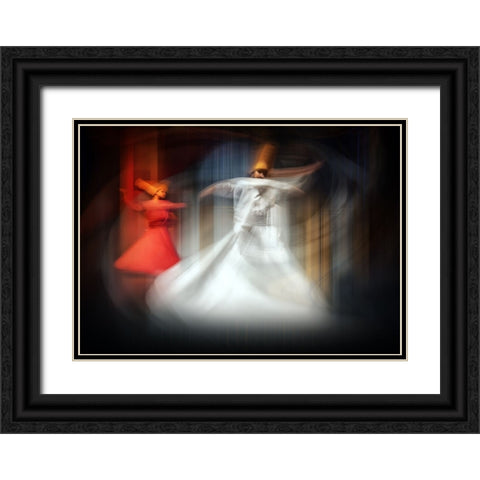 LetS Dance Black Ornate Wood Framed Art Print with Double Matting by Shawki, Mohamed