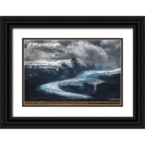 Ice Heart Black Ornate Wood Framed Art Print with Double Matting by Swiercz, Jacek