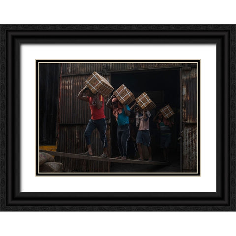 A Daily Life Story Black Ornate Wood Framed Art Print with Double Matting by Ghosh, Tathagata