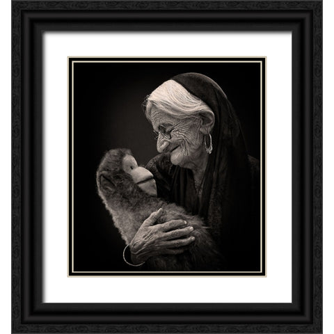 Companions Black Ornate Wood Framed Art Print with Double Matting by Nayyer Reza, Sayyed
