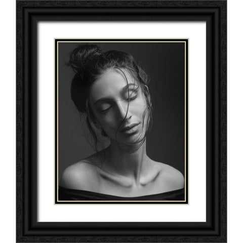 Lea Black Ornate Wood Framed Art Print with Double Matting by Shiki, Shizuo