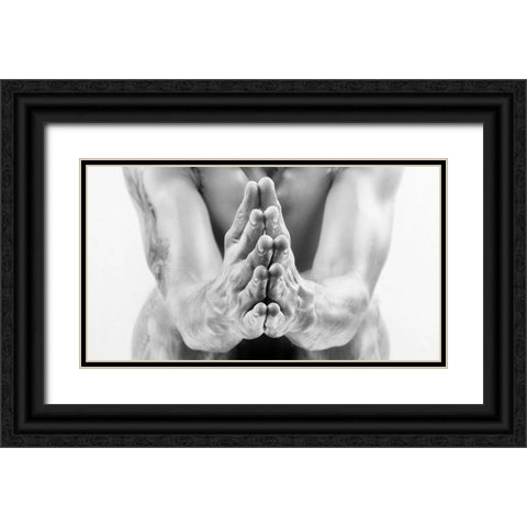Pray Black Ornate Wood Framed Art Print with Double Matting by Allmaier, Michael