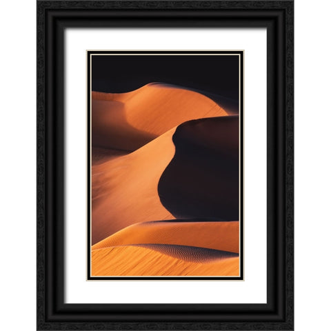 Sand Dunes under the Morning Sun Black Ornate Wood Framed Art Print with Double Matting by Qiu, Jenny