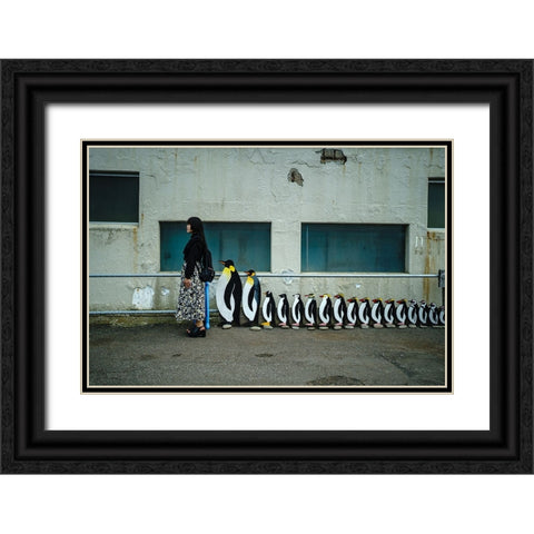 Queue Black Ornate Wood Framed Art Print with Double Matting by Sangan, Kurosaki