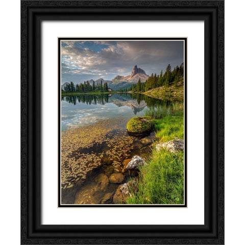 Lago Di Croda. Black Ornate Wood Framed Art Print with Double Matting by Goossens, Henk