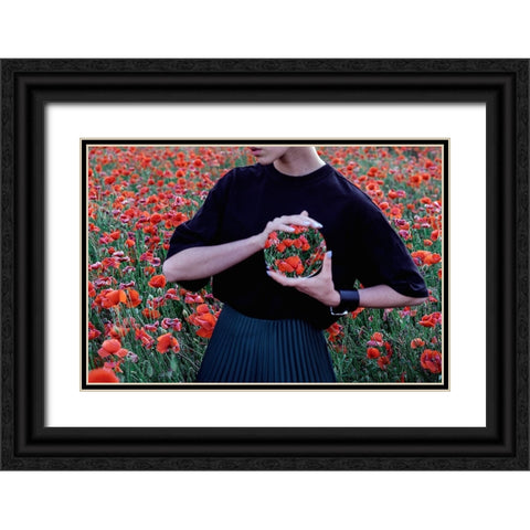 *** Black Ornate Wood Framed Art Print with Double Matting by Lebediev, Mykola