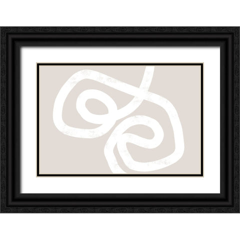Abstract Position No 1 Black Ornate Wood Framed Art Print with Double Matting by Uplusmestudio