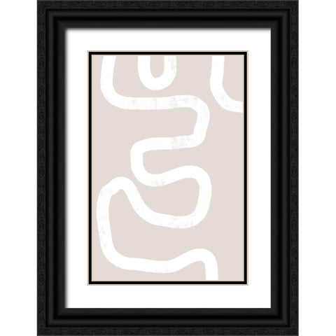 Abstract Position No 2 Black Ornate Wood Framed Art Print with Double Matting by Uplusmestudio