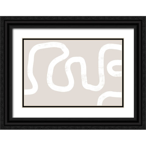 Abstract Position No 2 Black Ornate Wood Framed Art Print with Double Matting by Uplusmestudio