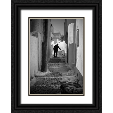 Heavy walking Black Ornate Wood Framed Art Print with Double Matting by Uhrin, Milan