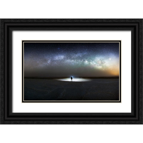 Dusty Desert Black Ornate Wood Framed Art Print with Double Matting by Babaei, Hosein