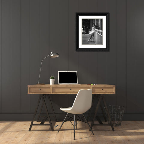 Ballerina BW Black Ornate Wood Framed Art Print with Double Matting by Nanev, Vasil