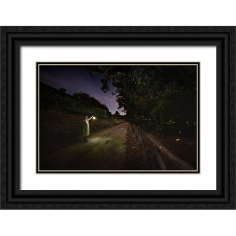 Never Stop Following Your Dreams Black Ornate Wood Framed Art Print with Double Matting by Doretti, Pamela