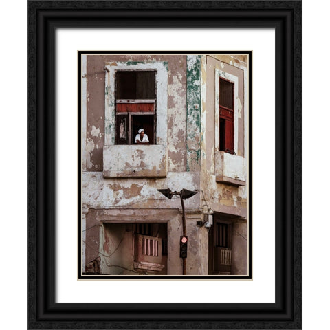 Looking Down Black Ornate Wood Framed Art Print with Double Matting by Bauer, Andreas