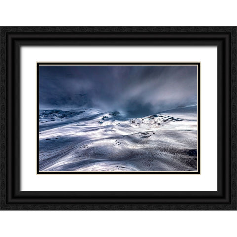 Magic Light On EmmonaÂ€Â™S Glacier Black Ornate Wood Framed Art Print with Double Matting by Huang, Liguang