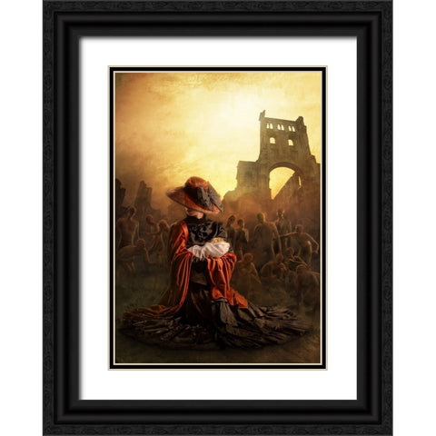 Limbo Black Ornate Wood Framed Art Print with Double Matting by Kiciak, Christophe