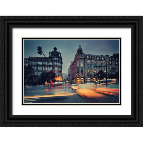 Porto Black Ornate Wood Framed Art Print with Double Matting by Malkiewicz, Lukasz