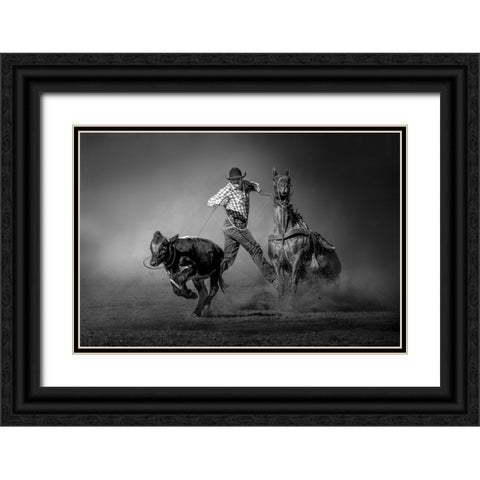 Perfect Throw Black Ornate Wood Framed Art Print with Double Matting by Yu Wu, Irene
