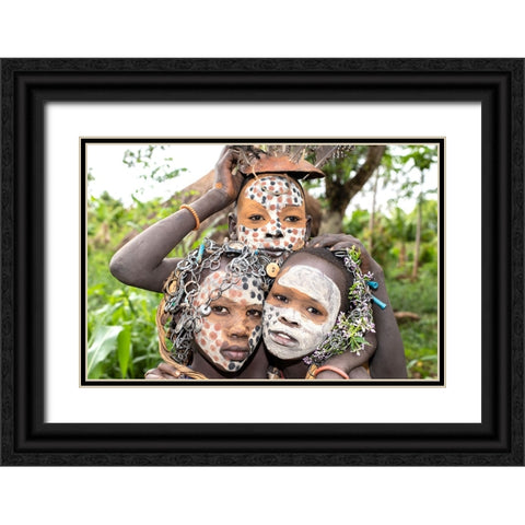 The Trio Black Ornate Wood Framed Art Print with Double Matting by Wiener, Iris