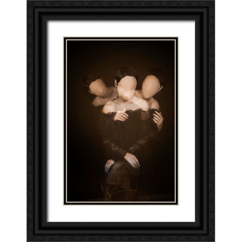 Faceless Black Ornate Wood Framed Art Print with Double Matting by Shadkhast, Naghmeh