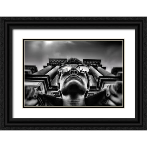 Untitled Black Ornate Wood Framed Art Print with Double Matting by Hermann, Steve