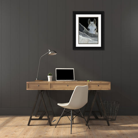Look Black Ornate Wood Framed Art Print with Double Matting by Malovrh, Milan