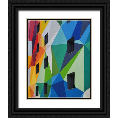 ORIGAMI Black Ornate Wood Framed Art Print with Double Matting by Cedron, Mabel