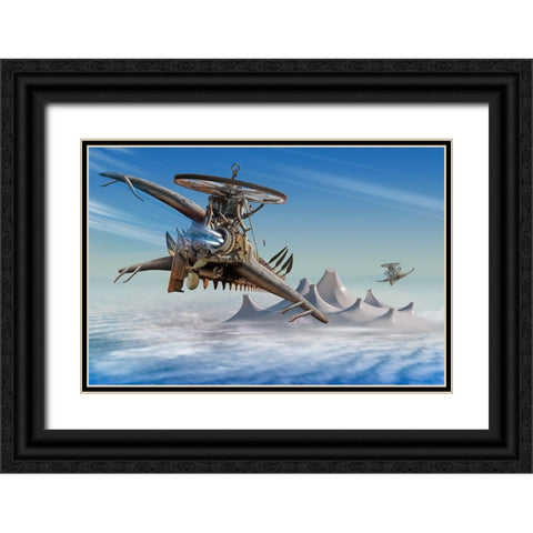 Air Pursuit Black Ornate Wood Framed Art Print with Double Matting by Penchev, Radoslav