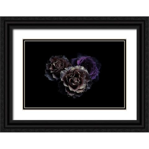 Roses Black Ornate Wood Framed Art Print with Double Matting by Julie, Angel
