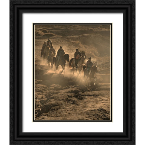 Wanderer Black Ornate Wood Framed Art Print with Double Matting by Mikael, Fira