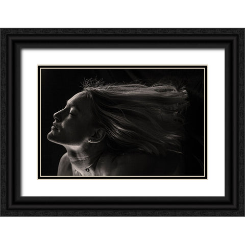 Portret Black Ornate Wood Framed Art Print with Double Matting by Esto, Darija