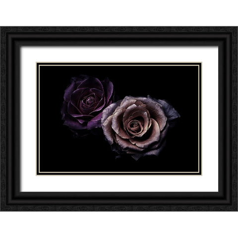 Roses Black Ornate Wood Framed Art Print with Double Matting by Julie, Angel