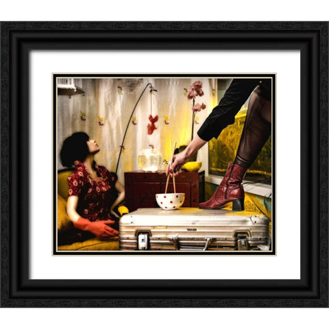 Sushi-Factory Black Ornate Wood Framed Art Print with Double Matting by Ambra