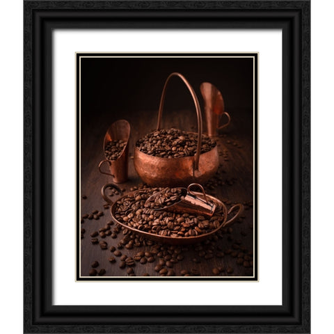 Roasted coffee Black Ornate Wood Framed Art Print with Double Matting by Perfoncio, Margareth