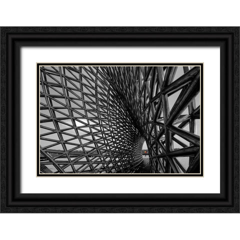 Steel structure building 6 Black Ornate Wood Framed Art Print with Double Matting by Konglingming