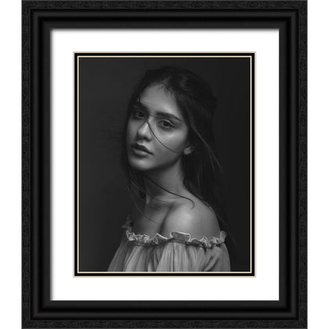 Bawan Black Ornate Wood Framed Art Print with Double Matting by Shiki, Shizuo