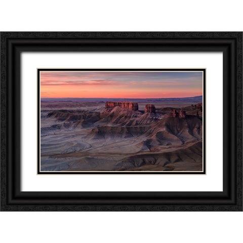 Morning Of Wild Land Black Ornate Wood Framed Art Print with Double Matting by Jin, Jie