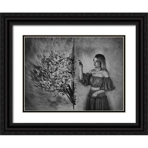 Broken Pieces Black Ornate Wood Framed Art Print with Double Matting by Ulfig Arps, Sandra