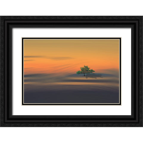 Alone Black Ornate Wood Framed Art Print with Double Matting by Zielinska, Barbara