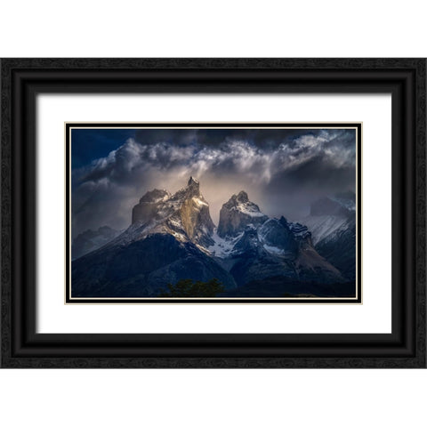 A Beam Of Sunlight Black Ornate Wood Framed Art Print with Double Matting by Ren Rong, Raymond