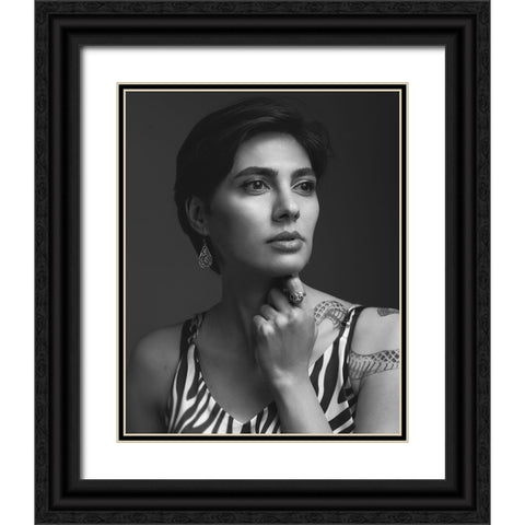 Maria Black Ornate Wood Framed Art Print with Double Matting by Shiki, Shizuo