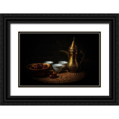 Stilllife Black Ornate Wood Framed Art Print with Double Matting by Elsharma, Yasmin