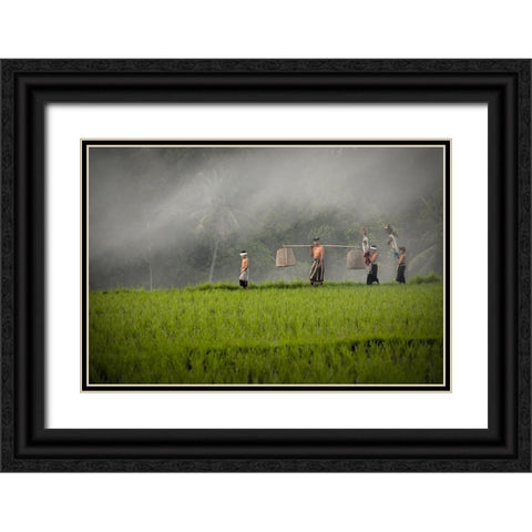 Preparation Before Performing Black Ornate Wood Framed Art Print with Double Matting by Achmad, Indra