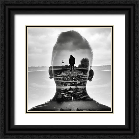 Always By Your Side Black Ornate Wood Framed Art Print with Double Matting by Kuavi, Robert