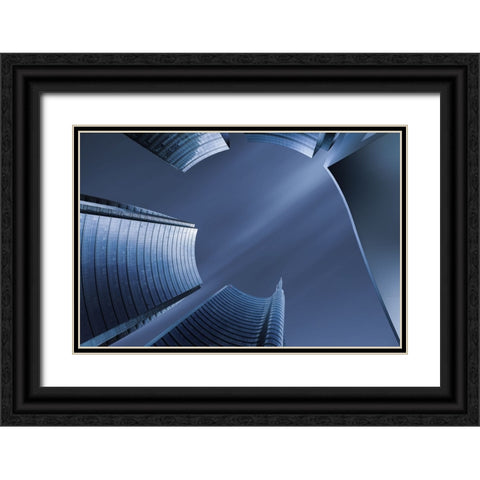 Blue Milano Black Ornate Wood Framed Art Print with Double Matting by Parejo, Jose